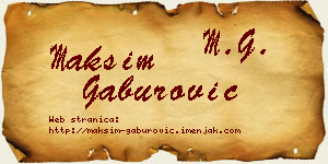 Maksim Gaburović vizit kartica